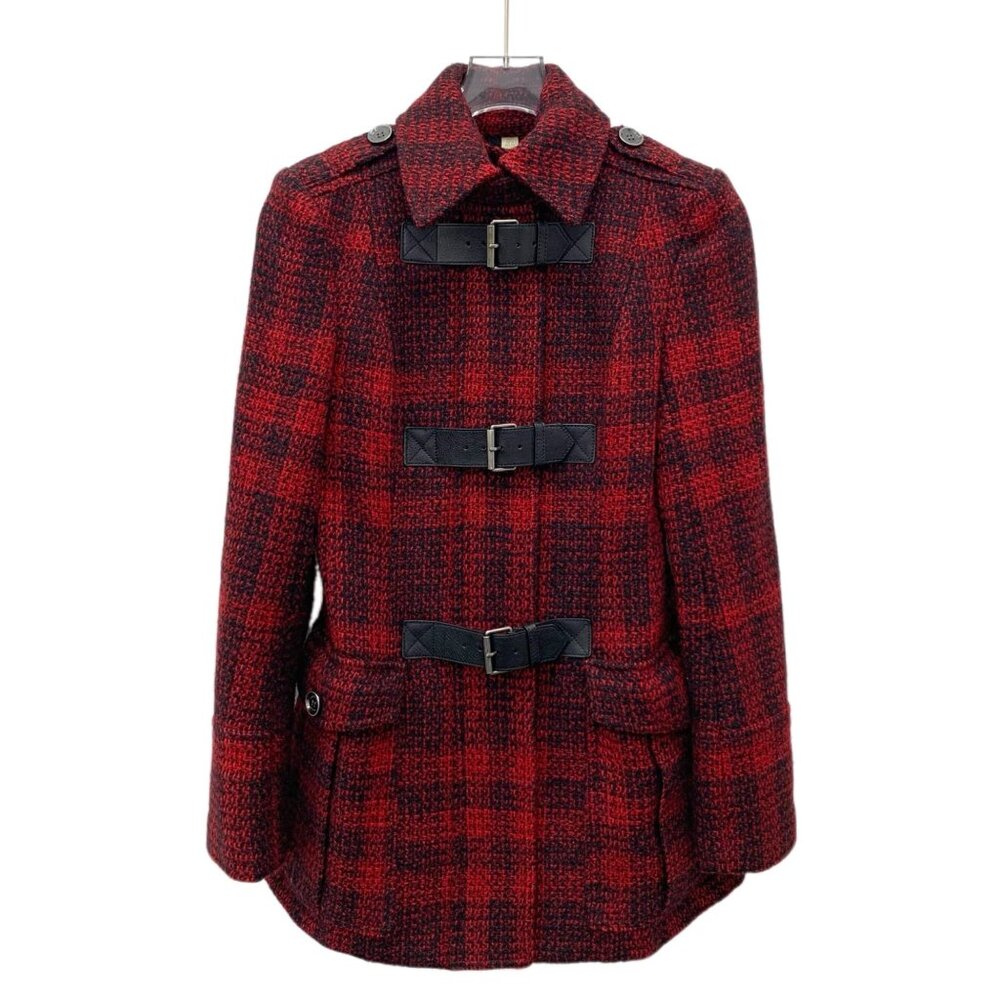 Burberry deep red wool coat